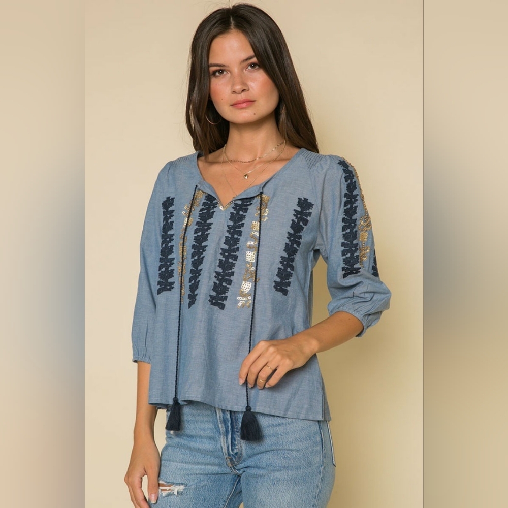 RAGA Paityn Chambray Tunic | size L